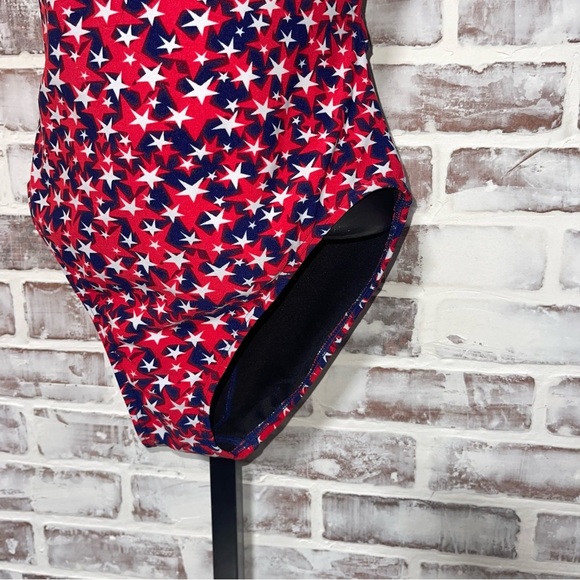 Red and White One Piece Swimsuit with Classic Silhouette medium - Picture 5 of 6